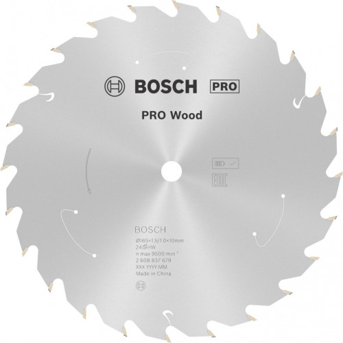 BOSCH PRO Wood cordless körfűrészlap 165x10x1,5/1,0x24T 2608837679