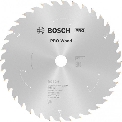 BOSCH PRO Wood cordless körfűrészlap 165x15,875x1,5/1,0x36T 2608837682