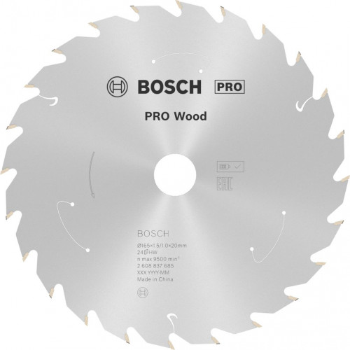 BOSCH PRO Wood cordless körfűrészlap 165x20x1,5/1,0x24T 2608837685