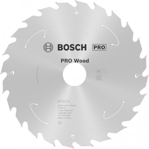 BOSCH PRO Wood cordless körfűrészlap 190x20x1,6/1,1x24T 2608837704