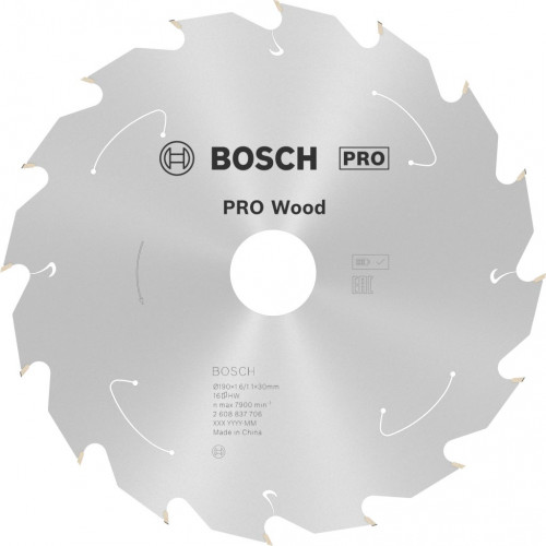 BOSCH PRO Wood cordless körfűrészlap 190x30/20x1,6/1,1x16T 2608837706