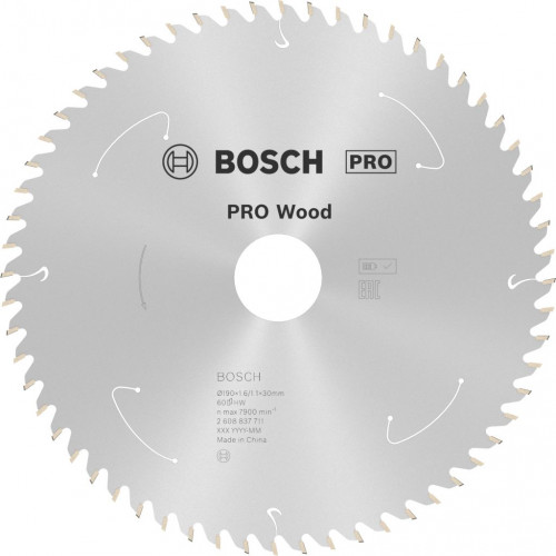BOSCH PRO Wood cordless körfűrészlap 190x30/20x1,6/1,1x60T 2608837711
