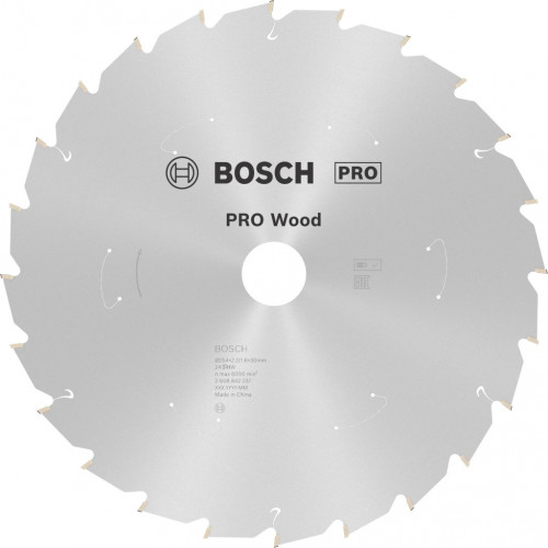 BOSCH PRO Wood cordless körfűrészlap 254X2.2/1.6X30X24T 2608842237