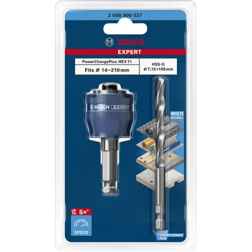 BOSCH EXPERT Power Change Plus rendszeradapter, HSS-G fúrószár, 7,15x105mm, 2db 2608900527