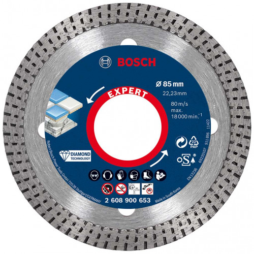 BOSCH EXPERT HardCeramic gyémánt vágótárcsa, 85 x 22,23 x 1,6 x 7 mm 2608900653