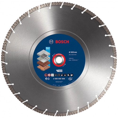 BOSCH EXPERT MultiMaterial gyémánt vágótárcsa, 450 x 25,40 x 3,3 x 12 mm 2608900668