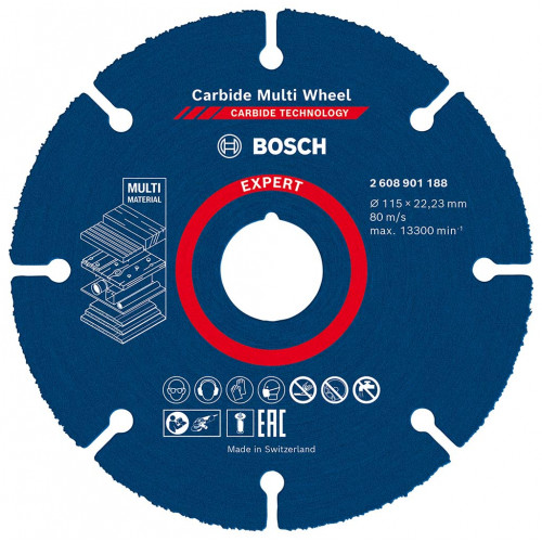 BOSCH EXPERT Carbide Multi Wheel vágótárcsa, 115 mm, 22,23 mm 2608901188