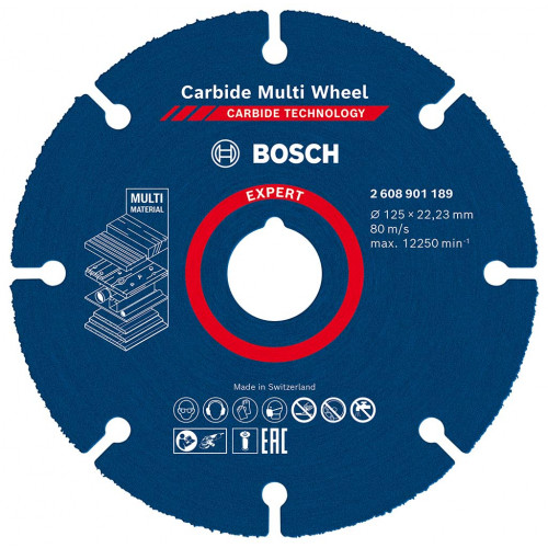 BOSCH EXPERT Carbide Multi Wheel vágótárcsa, 125 mm, 22,23 mm 2608901189