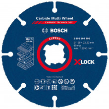 BOSCH EXPERT Carbide Multi Wheel X-LOCK vágótárcsa, 125 mm, 22,23 mm 2608901193