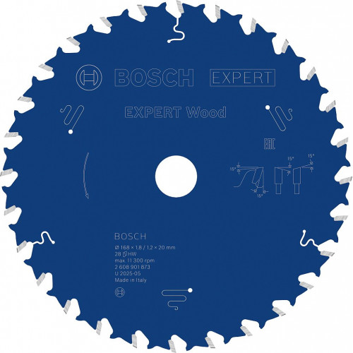 BOSCH Expert for Wood körfűrészlap 168 × 1,8/1,2 × 20 mm, T28 2608901873