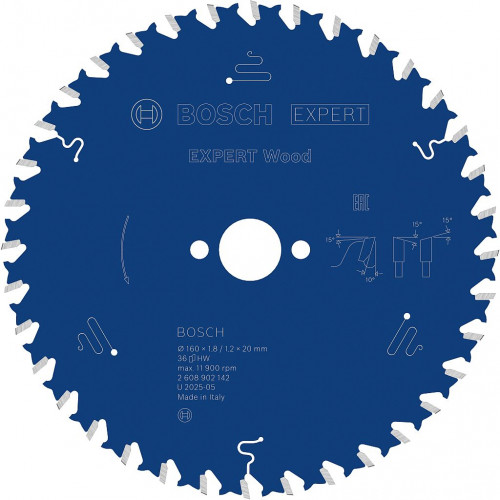 BOSCH Expert for Wood körfűrészlap 160 × 1,8/1,2 × 20 mm, T36 2608902142
