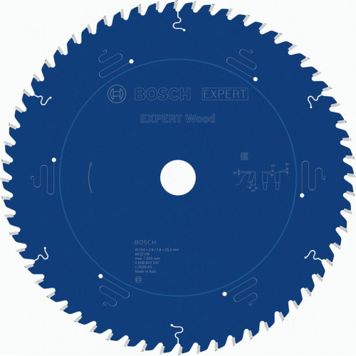 BOSCH EXPERT Wood körfűrészlap, 254 x 2.6/1.8 x 25.4 mm, T60 2608902242