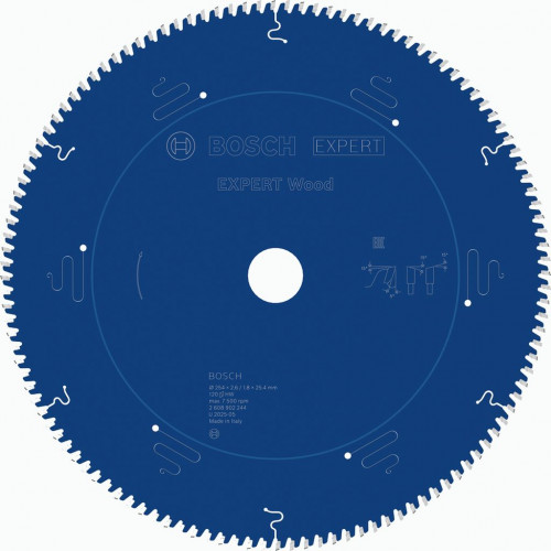 BOSCH EXPERT Wood körfűrészlap, 254 x 2.6/1.8 x 25.4 mm, T120 2608902244