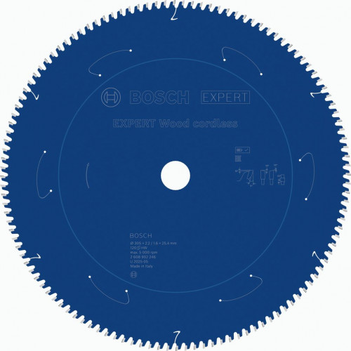 BSOCH EXPERT Wood cordless körfűrészlap, 305 x 2.2/1.6 x 25.4 mm, T120 2608902246