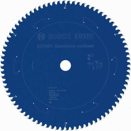 BOSCH EXPERT Aluminium cordless körfűrészlap, 305 x 2.4/1.8 x 25.4 mm, T80 2608902247 BOSCH EXPERT Aluminium cordless körfűrészlap, 305 x 2.4/1.8 x 25.4 mm, T80 2608902247