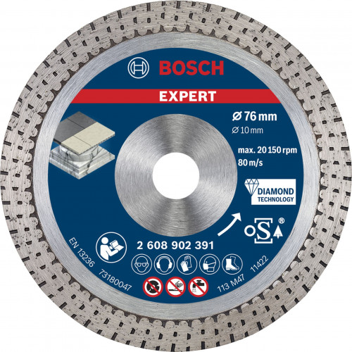 BOSCH EXPERT Hard Ceramic gyémánt vágótárcsa 76 mm 76 × 1,5 × 10 mm 2608902391 BOSCH EXPERT Hard Ceramic gyémánt vágótárcsa 76 mm 76 × 1,5 × 10 mm 2608902391
