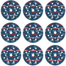 BOSCH EXPERT O780 Foil csiszolótárcsa készlet, 125 mm G80, G120 , G180, 9 ks 2608902407
