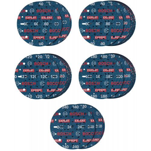 BOSCH EXPERT O780 Foil csiszolótárcsa készlet, 150 mm,G60/G80/G120/G180/G240 2608902470