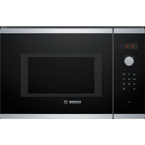 Bosch Serie 4 Beépíthető mikrohullámú sütő 59 x 38 cm Szálcsiszolt acél BFL553MS0 Bosch Serie 4 Beépíthető mikrohullámú sütő 59 x 38 cm Szálcsiszolt acél BFL553MS0