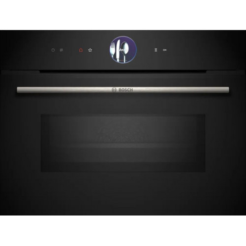 Bosch Serie 8 Beépíthető kompakt sütő mikrohullám funkcióval 60 x 45 cm Fekete CMG7761B1