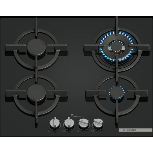 Bosch Serie 6 Gáz főzőlap 60 cm Edzett üveg, Fekete PPH6A6I10