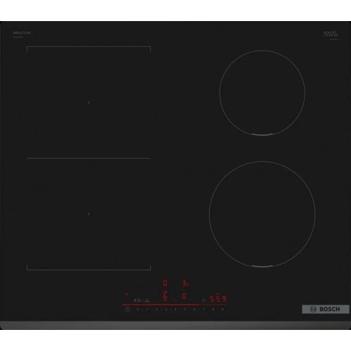 Bosch Serie 6 Indukciós főzőlap 60 cm munkapultra építhető keret nélkül PVS631HB1E Bosch Serie 6 Indukciós főzőlap 60 cm munkapultra építhető keret nélkül PVS631HB1E