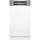 Bosch Serie 2, Félig beépíthető mosogatógép, 45 cm, Szálcsiszolt acél SPI2HKS42E