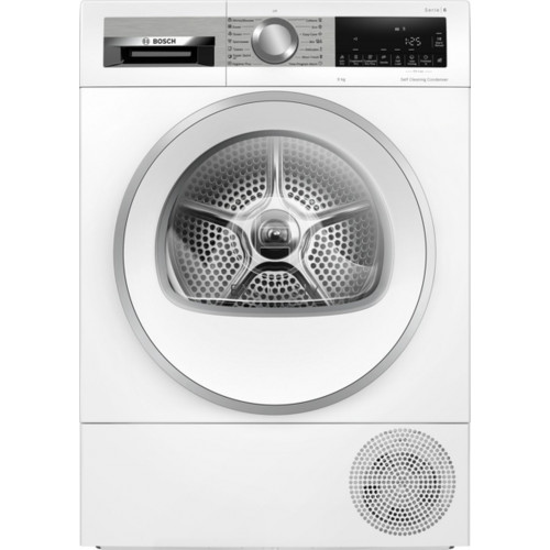 Bosch Serie 6, Hőszivattyús szárítógép, 9 kg, Fehér WQG24591BY