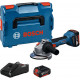 BOSCH GWS 18V-8 PROFESSIONAL Akkus sarokcsiszoló, 2x 4,0 Ah, L-BOXX 136 06019N9002
