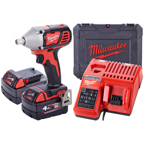 Milwaukee M18 BIW12-402C Akkus ütvecsavarozó 2x4.0 Ah, Szerszámkoffer 4933443607