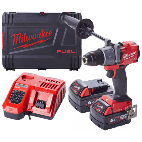 Milwaukee M18 ONEPD2-502X Akkus ütvefúró-csavarozó 2x5.0 Ah, HD koffer 4933464527