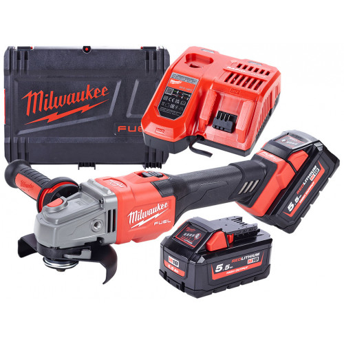 Milwaukee M18 FHSAG125XB-552X Akkus sarokcsiszoló 125 mm 2x5.5 Ah, HD Koffer 4933471079