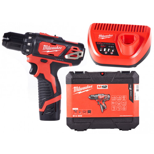 Milwaukee M12 BDD-201C Szuperkompakt fúrócsavarozó 1x2.0 Ah, Szerszámkoffer 4933479439