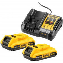 DeWALT DCB1104D2-QW Akkumulátor és töltő szett XR DCB1104 + 2x DCB183 (18V/2,0Ah)