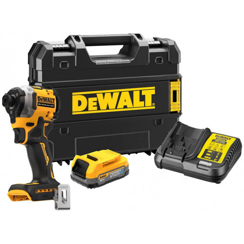 DeWALT DCF850E1T-QW Akkus ütvecsavarozó 1/4" XR PowerStack (205Nm/18V/1x1,7Ah) Tstak