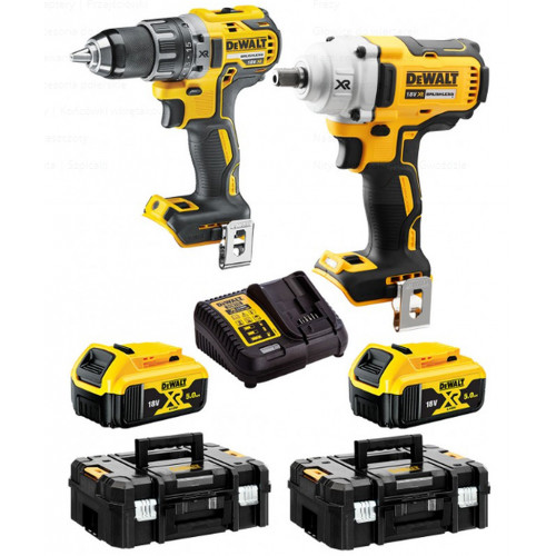 DeWALT DCK2077P2T-QW Kombo Szett (fúró-csavarozó DCD791 + DCF894 (18V/2x5,0Ah) 2xTstak