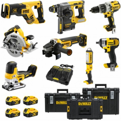DeWALT DCK820P4 akkumulátor kombinált szerszámkészlet 18V-7típusú szerszám,4x akkumulátor