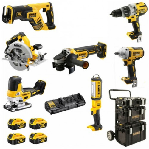 DeWALT DCK856P4-QW Akkus Kombó szett, Kefementes 8db-os 18V XR 4 x 5Ah