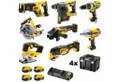 DeWALT DCK865P4T-QW 18V XR Akkus, Kefementes 8db-os Kombó szett 18V XR 4 x 5Ah TSTAK