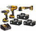 DeWALT DCKM009 Akkus szerszámgép szett XR (DCD791+DCF899+DCG406/18V/3x5,0Ah) 3xTstak