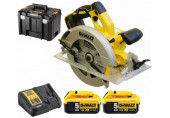 DeWALT DCS570P2-QW Akkus körfűrész XR (184mm/18V/2x5,0Ah) Tstak