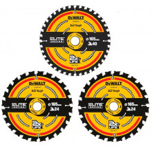DeWALT DT10397-QZ Elite Körfűrészlap, 165 mm, 24/40 fog, 3 db