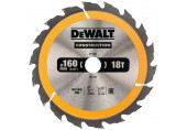 DeWALT DT1931-QZ Construction Körfűrészlap kézi körfűrészekhez 160x20mm, 18 fog WZ 20°