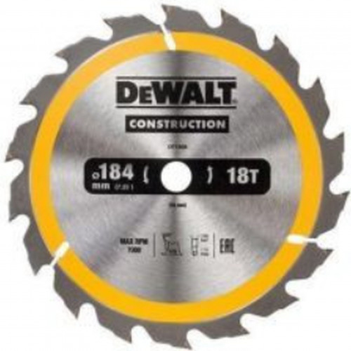 DeWALT DT1951-QZ körfűrészlap kézi körfűrészekhez, 184 x 20 mm, 24 fog, 18°