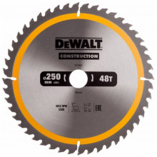 DeWALT DT1957-QZ Construction Körfűrészlap 250x30mm, 48 fog WZ -10°