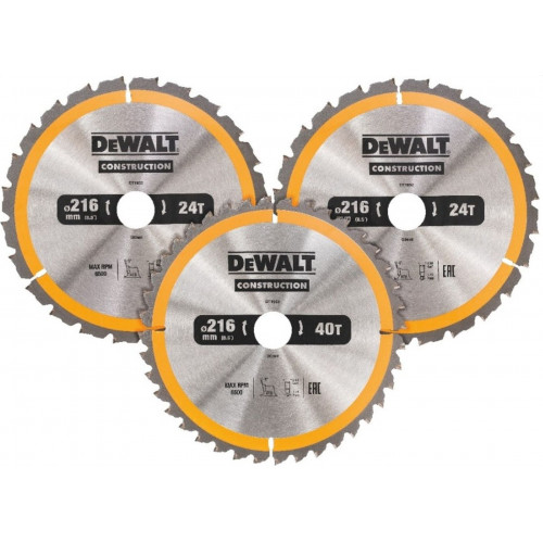 DeWALT DT1962-QZ körfűrészlap készlet állványos fűrészekhez, fához, 216 x 30 mm, 3 db
