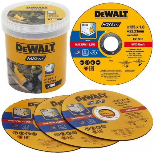 DeWALT DT20540-QZ Fast Cut Vágókorong fémre, 125 x 1,0 x 22,23 mm, 100 db DeWALT DT20540-QZ Fast Cut Vágókorong fémre, 125 x 1,0 x 22,23 mm, 100 db