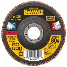 DEWALT DT30622-QZ EXTREME Lamellás csiszolótárcsa 125 mm x 22,2 mm 80 g - lapos Jumbo