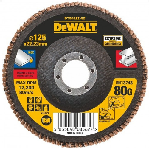 DEWALT DT30622-QZ EXTREME Lamellás csiszolótárcsa 125 mm x 22,2 mm 80 g - lapos Jumbo DEWALT DT30622-QZ EXTREME Lamellás csiszolótárcsa 125 mm x 22,2 mm 80 g - lapos Jumbo
