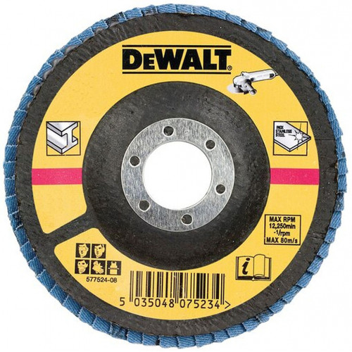 DeWALT DT3308-QZ Lamellás csiszolótárcsa 125 mm x 22,2 mm 36 g - lapos DeWALT DT3308-QZ Lamellás csiszolótárcsa 125 mm x 22,2 mm 36 g - lapos